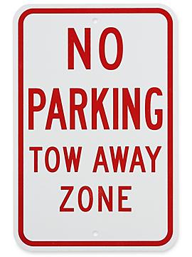 "No Parking Tow Away Zone" Sign - 12 x 18"