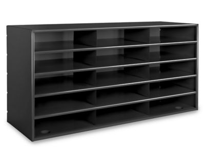 Mail Sorter Steel, 15 Compartment, Black H2922BL Uline