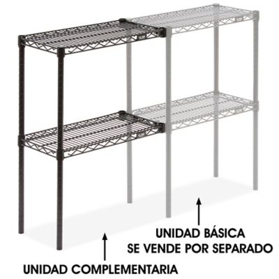 Unidad Complementaria para Estantería de Alambre de Dos Repisas - 24 x 12 x 34", Negro H-2935-34ABL