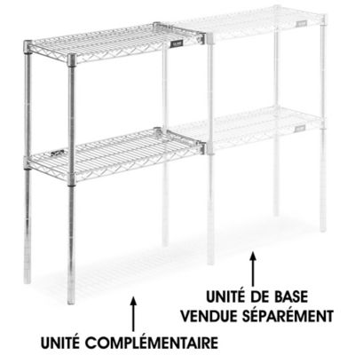 Add-On Unit for Two-Shelf Wire Shelving - 24 x 12 x 34", Chrome H-2935-34AC