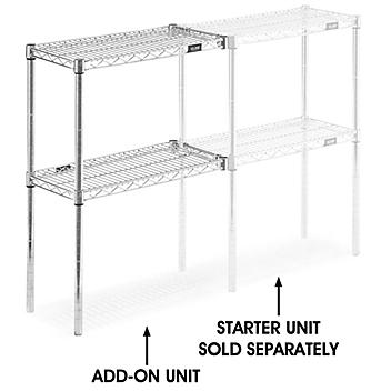 Add-On Unit for Two-Shelf Wire Shelving - 24 x 12 x 34", Chrome H-2935-34AC