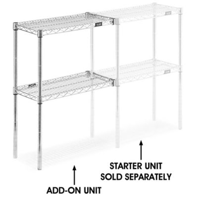  Add-On Unit for Two-Shelf Wire Shelving - 24 x 12 x 34"
