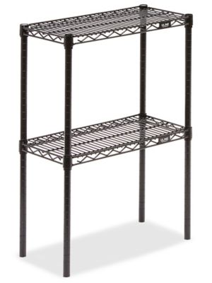 Two-Shelf Wire Shelving Unit - 24 x 12 x 34", Black H-2935-34BL