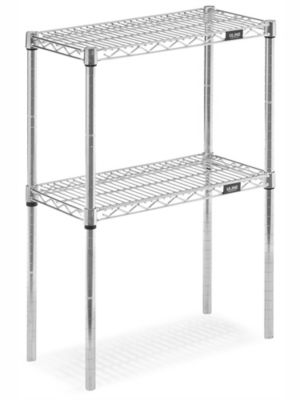 Two-Shelf Wire Shelving Unit - 24 x 12 x 34", Chrome H-2935-34C