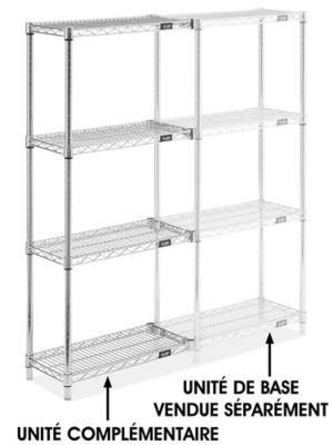 Chrome Wire Shelving Add-On Unit - 24 x 12 x 54" H-2935-54A