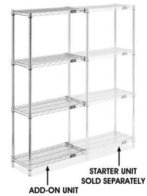 Chrome Wire Shelving Add-On Unit - 24 x 12 x 54" H-2935-54A