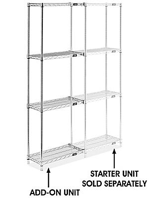 Chrome Wire Shelving Add On Unit 24 X, Uline Chrome Wire Shelving Instructions