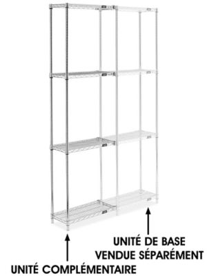 Chrome Wire Shelving Add-On Unit - 24 x 12 x 86" H-2935-86A