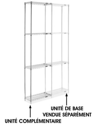 Chrome Wire Shelving Add-On Unit - 24 x 12 x 96" H-2935-96A