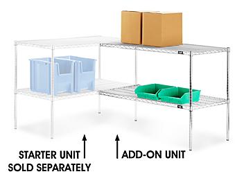 Chrome Wire Shelving Add-On Unit - 24 x 12"