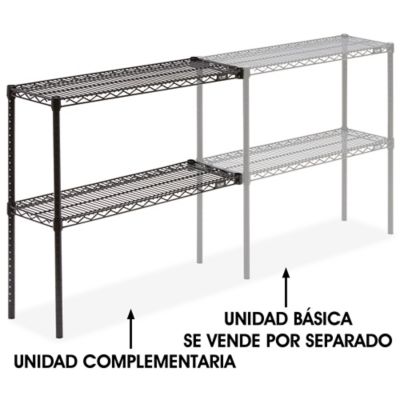 Unidad Complementaria para Estantería de Alambre de Dos Repisas - 36 x 12 x 34", Negro H-2936-34ABL