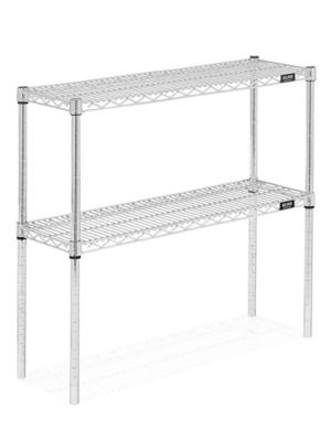 Two-Shelf Wire Shelving Unit - 36 x 12 x 34", Chrome H-2936-34C