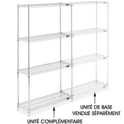 Chrome Wire Shelving Add-On Unit - 36 x 12 x 63" H-2936-63A