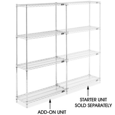 Chrome Wire Shelving Add-On Unit - 36 x 12 x 63" H-2936-63A