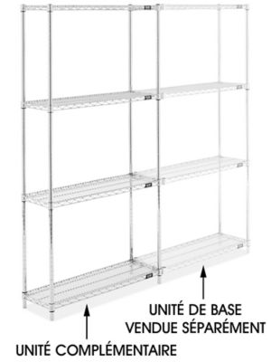 Chrome Wire Shelving Add-On Unit - 36 x 12 x 72" H-2936-72A
