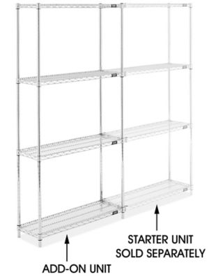 Chrome Wire Shelving Add-On Unit - 36 x 12 x 72" H-2936-72A