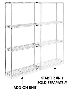 Chrome Wire Shelving Add-On Unit - 36 x 12 x 72" H-2936-72A