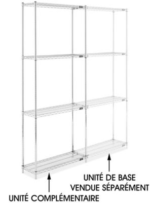 Chrome Wire Shelving Add-On Unit - 36 x 12 x 86" H-2936-86A