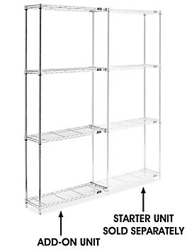 Chrome Wire Shelving Add-On Unit - 36 x 12 x 86" H-2936-86A