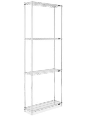 Chrome Wire Shelving Unit - 36 x 12 x 96" H-2936-96