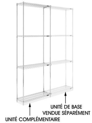 Chrome Wire Shelving Add-On Unit - 36 x 12 x 96" H-2936-96A