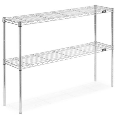  Two-Shelf Wire Shelving Unit - 48 x 12 x 34"