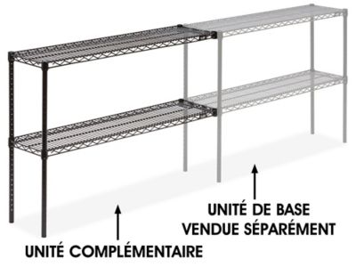 Add-On Unit for Two-Shelf Wire Shelving - 48 x 12 x 34", Black H-2937-34ABL