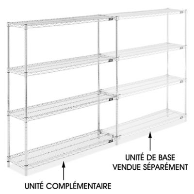 Chrome Wire Shelving Add-On Unit - 48 x 12 x 54" H-2937-54A