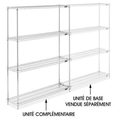 Chrome Wire Shelving Add-On Unit - 48 x 12 x 63" H-2937-63A