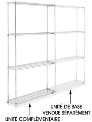 Chrome Wire Shelving Add-On Unit - 48 x 12 x 86" H-2937-86A