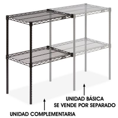 Unidad Complementaria para Estantería de Alambre de Dos Repisas - 24 x 18 x 34", Negro H-2938-34ABL