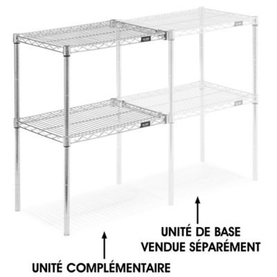 Add-On Unit for Two-Shelf Wire Shelving - 24 x 18 x 34", Chrome H-2938-34AC