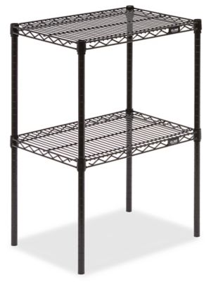 Two-Shelf Wire Shelving Unit - 24 x 18 x 34", Black H-2938-34BL