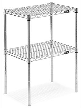 Two-Shelf Wire Shelving Unit - 24 x 18 x 34", Chrome H-2938-34C