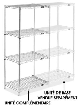 Chrome Wire Shelving Add-On Unit - 24 x 18 x 54" H-2938-54A