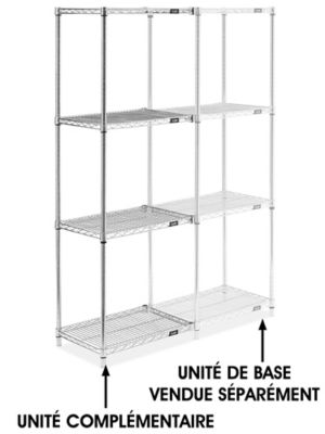 Chrome Wire Shelving Add-On Unit - 24 x 18 x 72" H-2938-72A