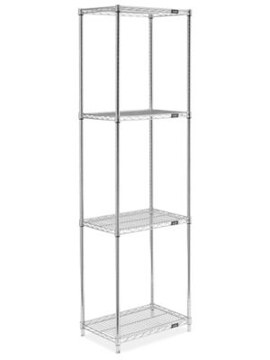 Chrome Wire Shelving Unit - 24 x 18 x 86" H-2938-86