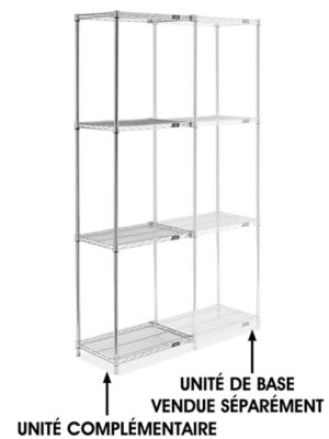 Chrome Wire Shelving Add-On Unit - 24 x 18 x 86" H-2938-86A