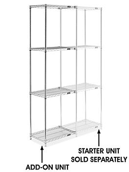 Chrome Wire Shelving Add-On Unit - 24 x 18 x 86" H-2938-86A