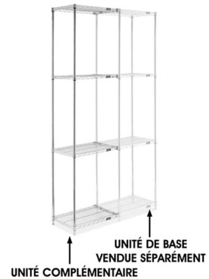 Chrome Wire Shelving Add-On Unit - 24 x 18 x 96" H-2938-96A