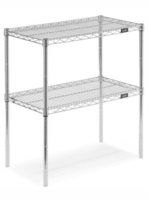  Two-Shelf Wire Shelving Unit - 30 x 18 x 34"