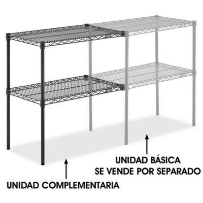 Unidad Complementaria para Estantería de Alambre de Dos Repisas - 30 x 18 x 34", Negro H-2939-34ABL
