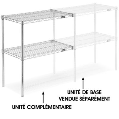 Add-On Unit for Two-Shelf Wire Shelving - 30 x 18 x 34", Chrome H-2939-34AC