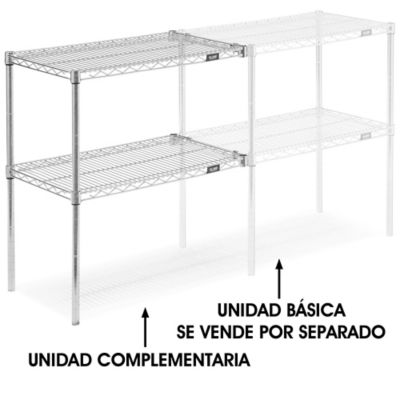 Unidad Complementaria para Estantería de Alambre de Dos Repisas - 30 x 18 x 34", H-2939-34AC Cromada