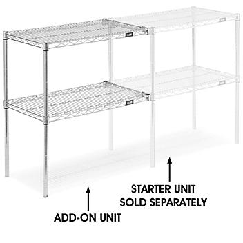 Add-On Unit for Two-Shelf Wire Shelving - 30 x 18 x 34", Chrome H-2939-34AC