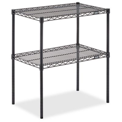 Two-Shelf Wire Shelving Unit - 30 x 18 x 34", Black H-2939-34BL