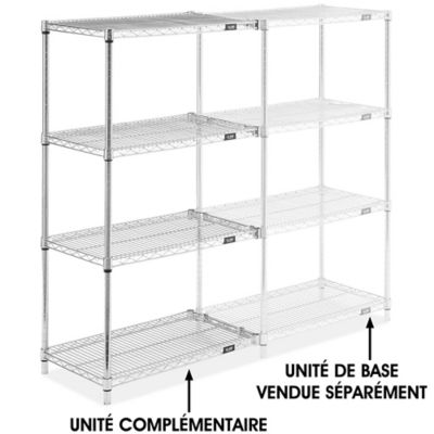 Chrome Wire Shelving Add-On Unit - 30 x 18 x 54" H-2939-54A