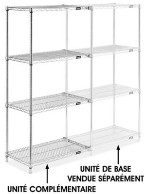 Chrome Wire Shelving Add-On Unit - 30 x 18 x 63" H-2939-63A