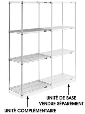 Chrome Wire Shelving Add-On Unit - 30 x 18 x 72" H-2939-72A