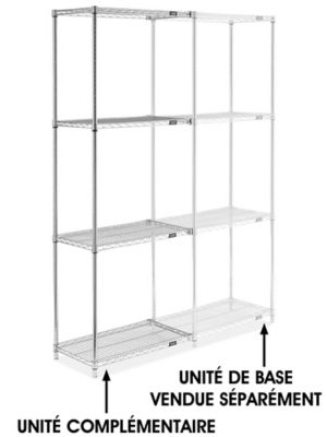 Chrome Wire Shelving Add-On Unit - 30 x 18 x 86" H-2939-86A